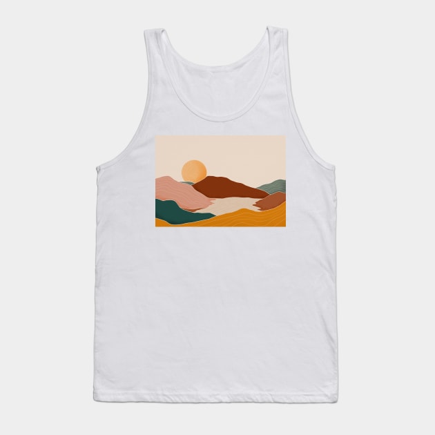 Modern Eathy Tones Mountains 10 Tank Top by gusstvaraonica